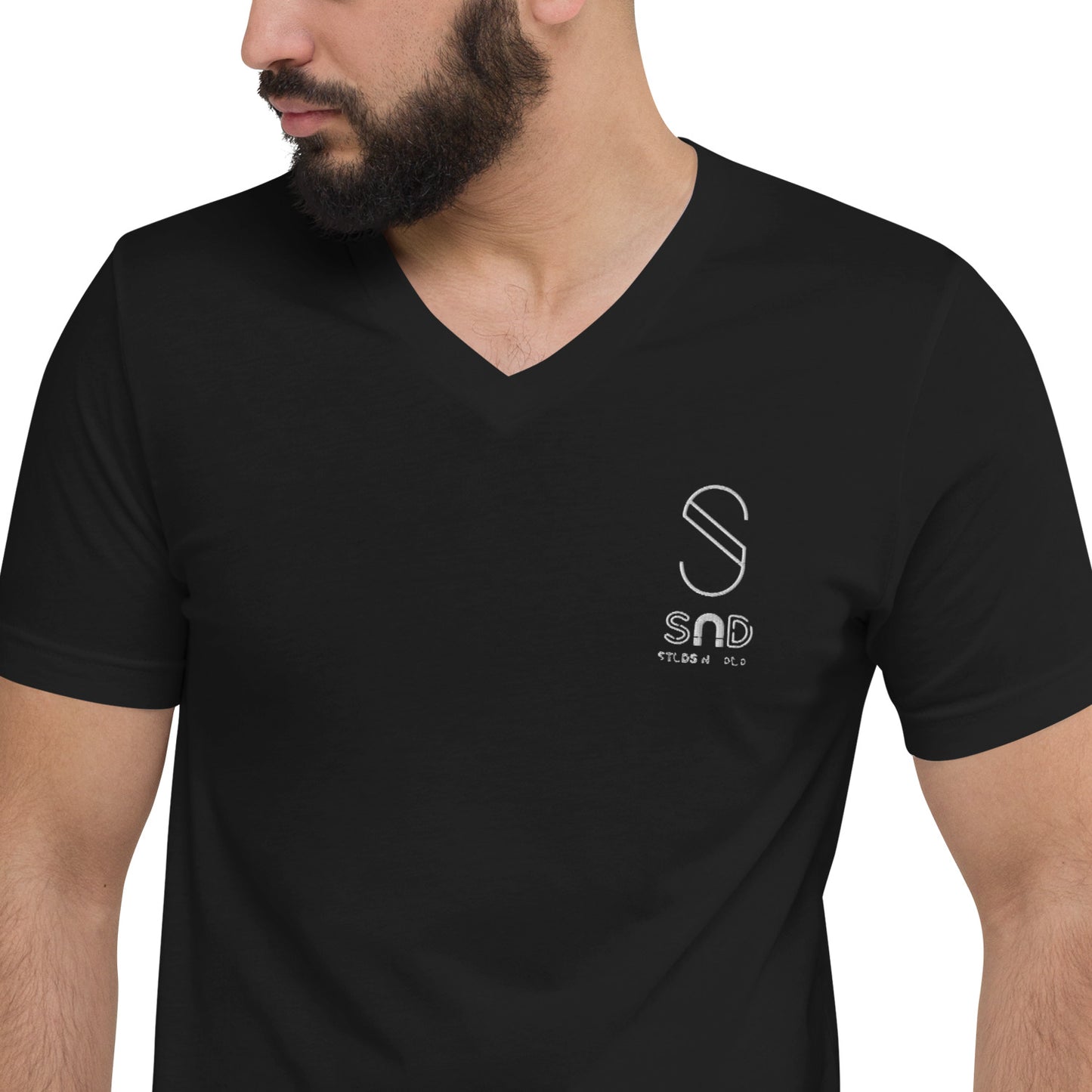 Embroidered Logo - Short Sleeve V-Neck T-Shirt