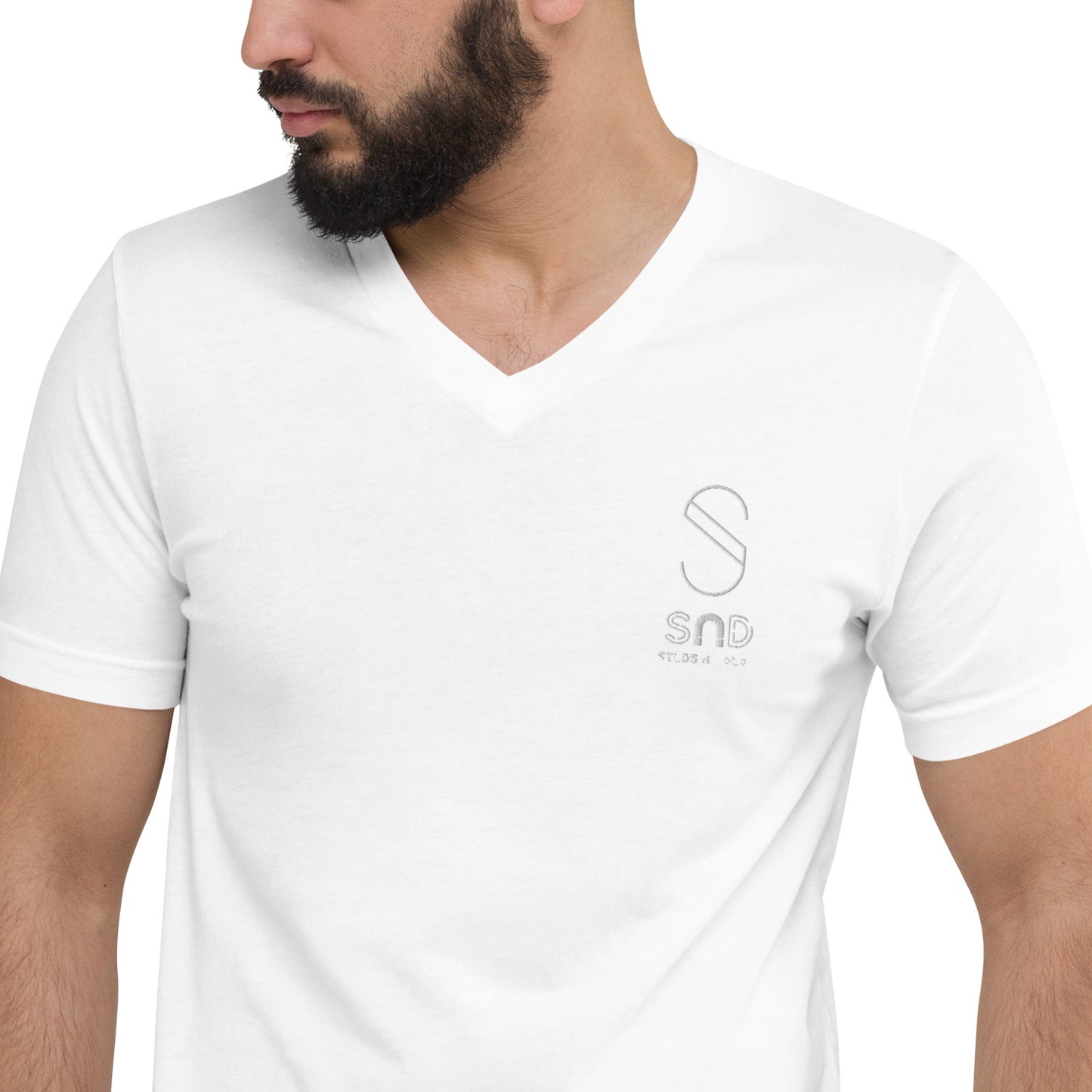 Embroidered Logo - Short Sleeve V-Neck T-Shirt