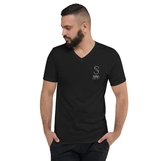 Embroidered Logo - Short Sleeve V-Neck T-Shirt